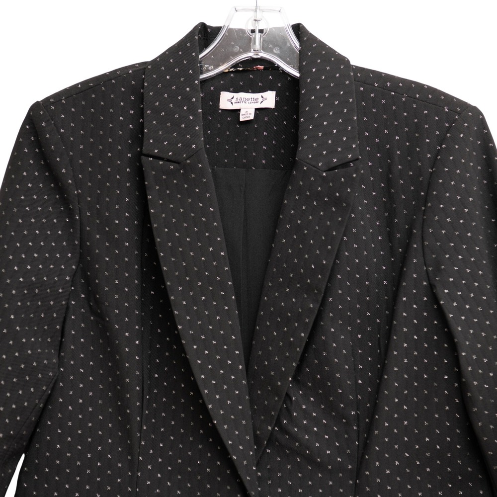 Nanette Lepore NWT! Sz 6 Blazer Metallic Polka Dot Black Office Chic Girl Boss